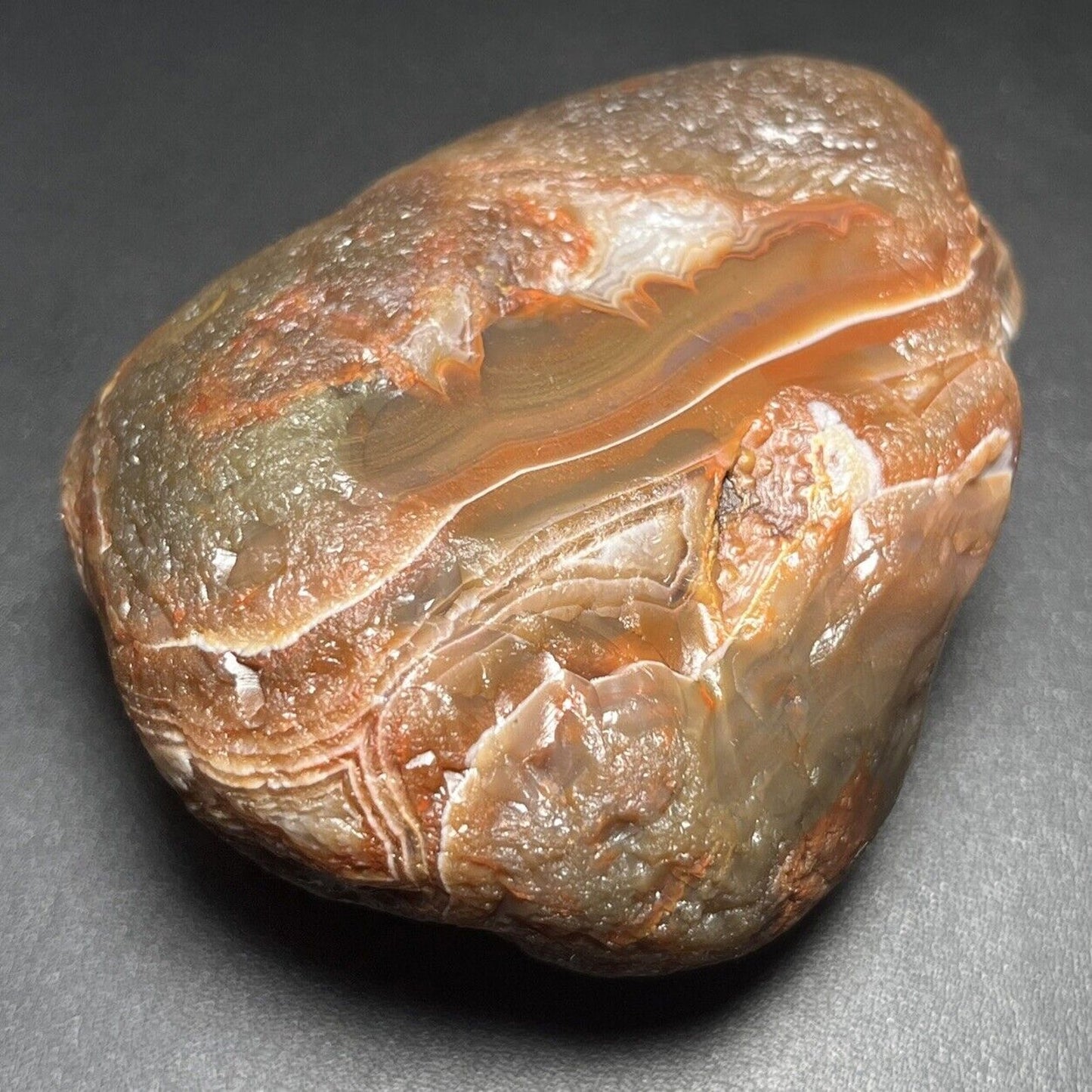 14.8 oz Gemmy Red & White Lake Superior Agate.