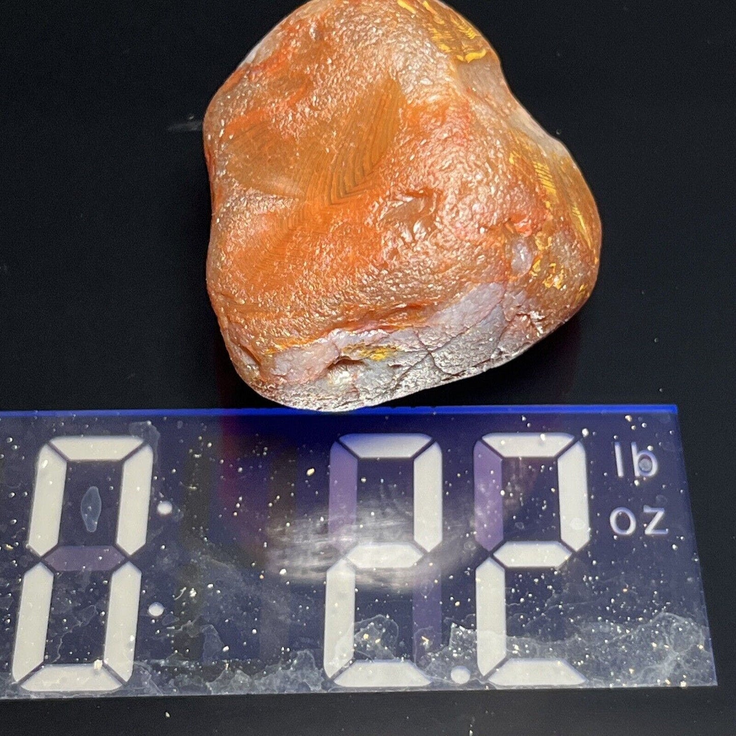 2.2 oz Banded Lake Superior Agate. With Limonite Highlights & Nice Quartz Plug.