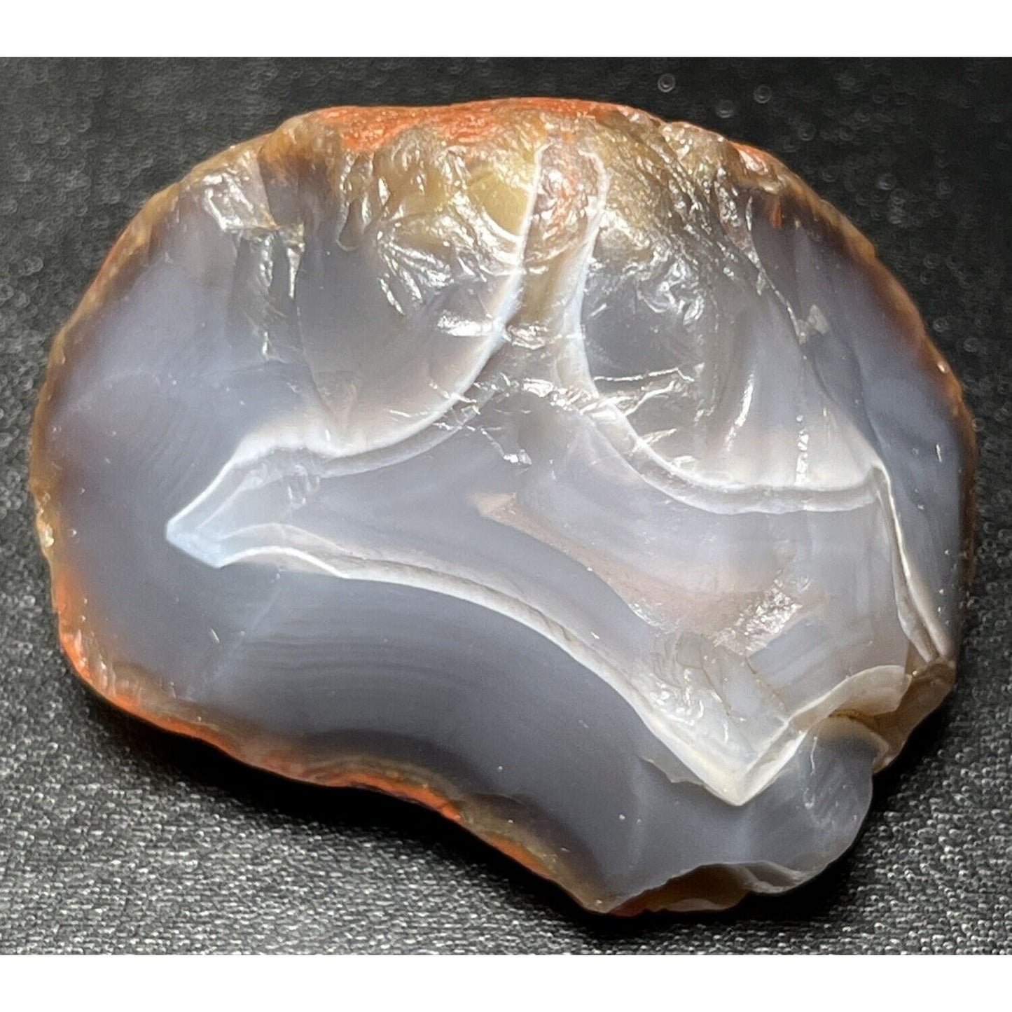 2.1 oz Ghostly Jelly With Shape Of USA Continent In Center Lake Superior Agate.