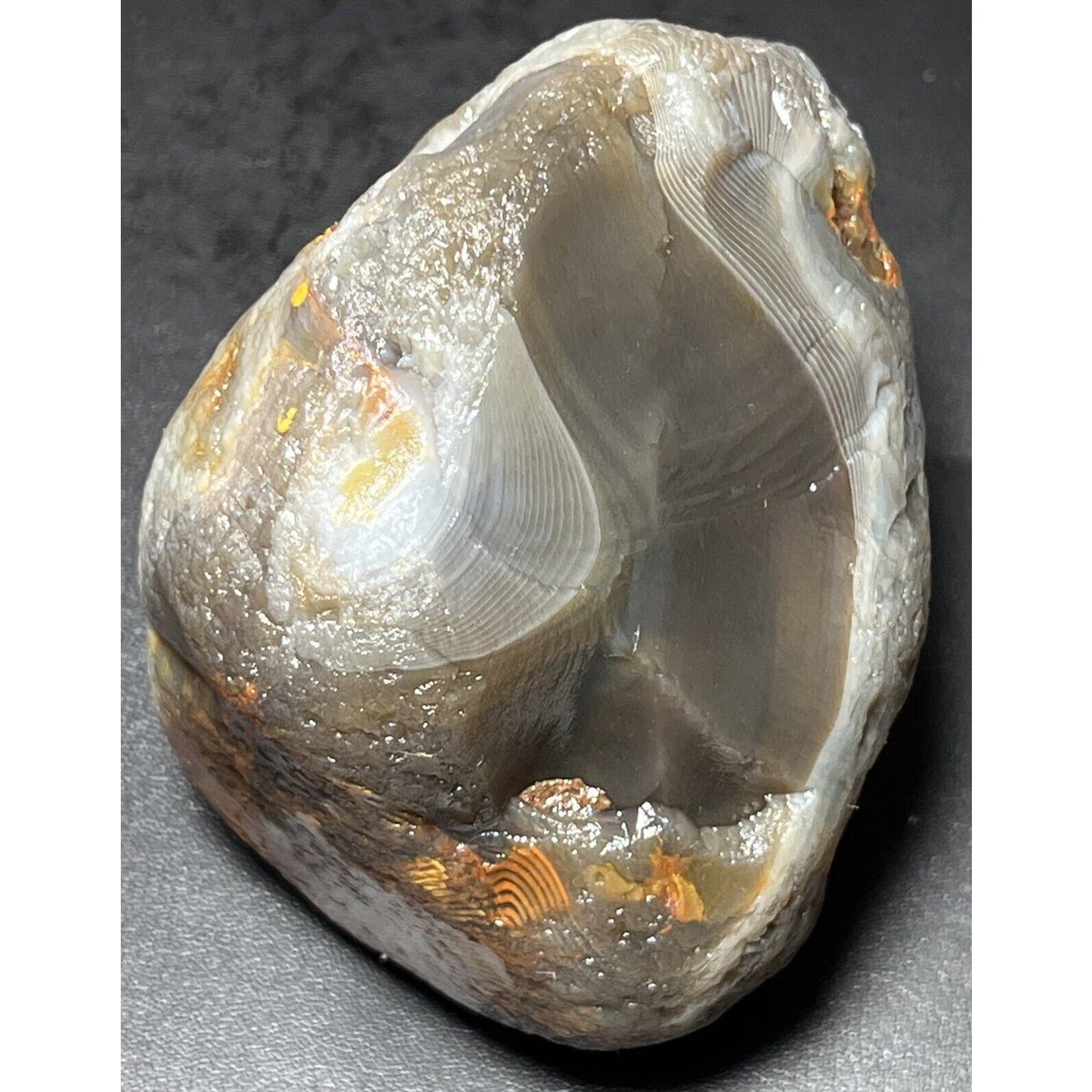 13 oz Majestic Banded Lake Superior Agate. Mn State Gemstone.