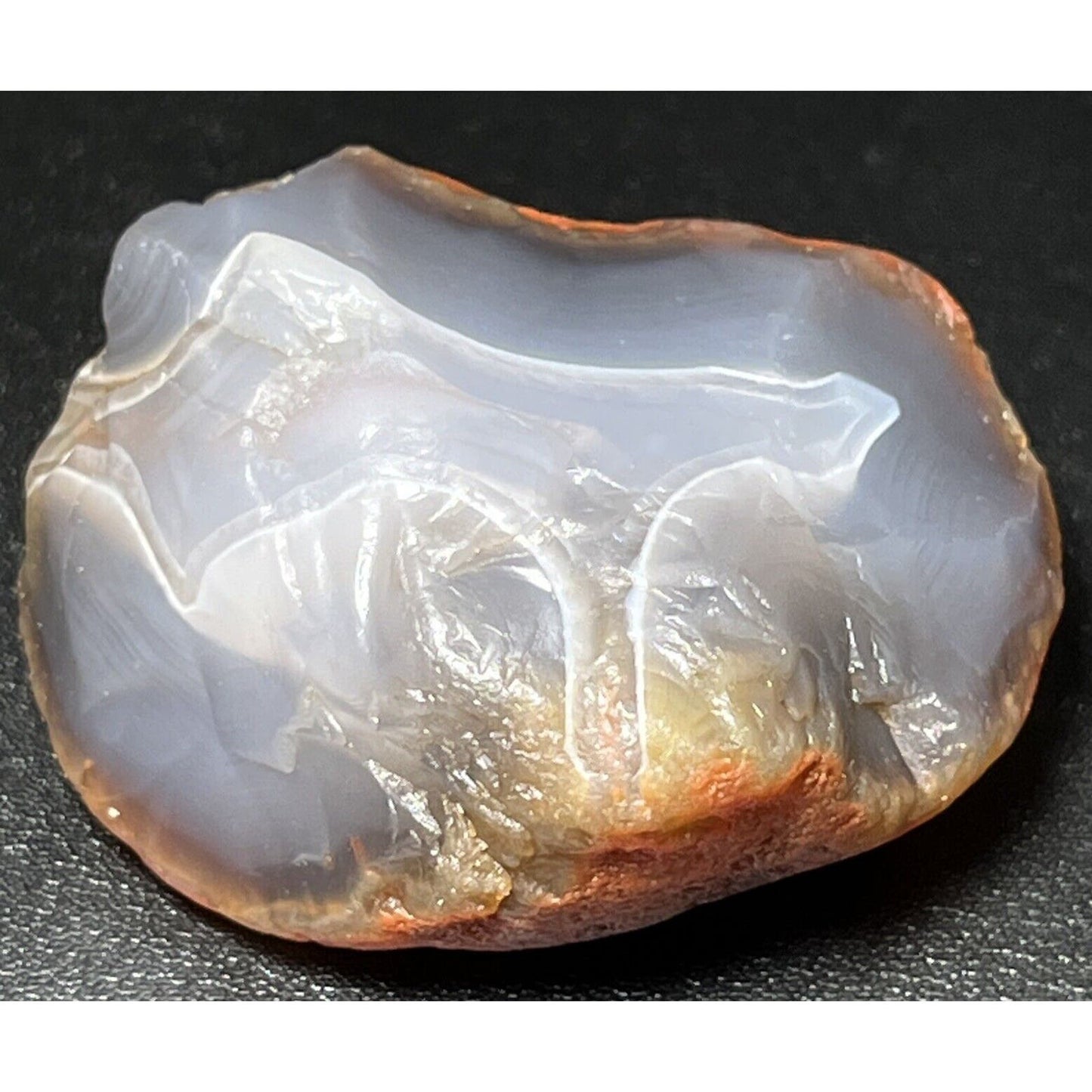 2.1 oz Ghostly Jelly With Shape Of USA Continent In Center Lake Superior Agate.