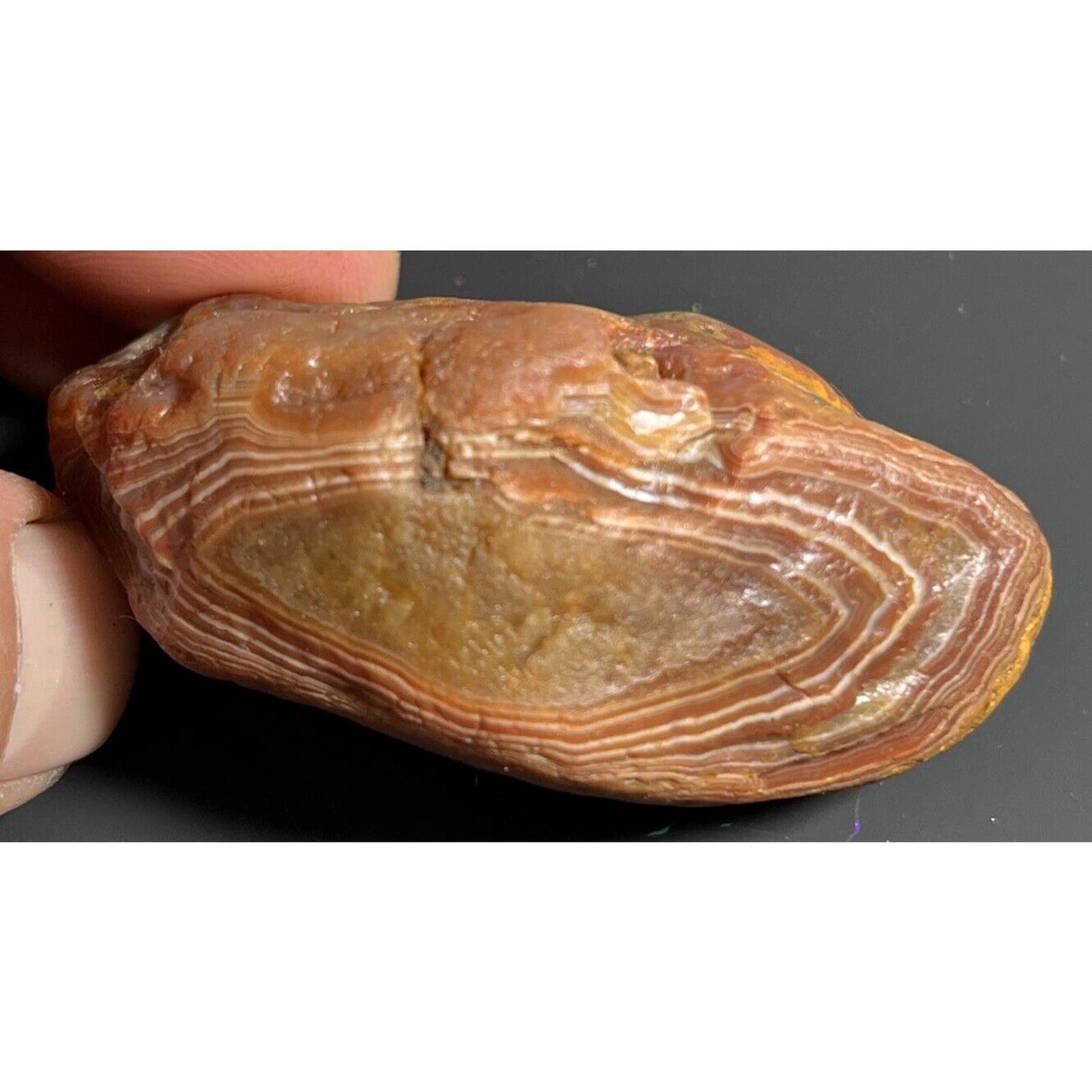 3.5 oz Red & White With Quartz Plug Lake Superior Agate