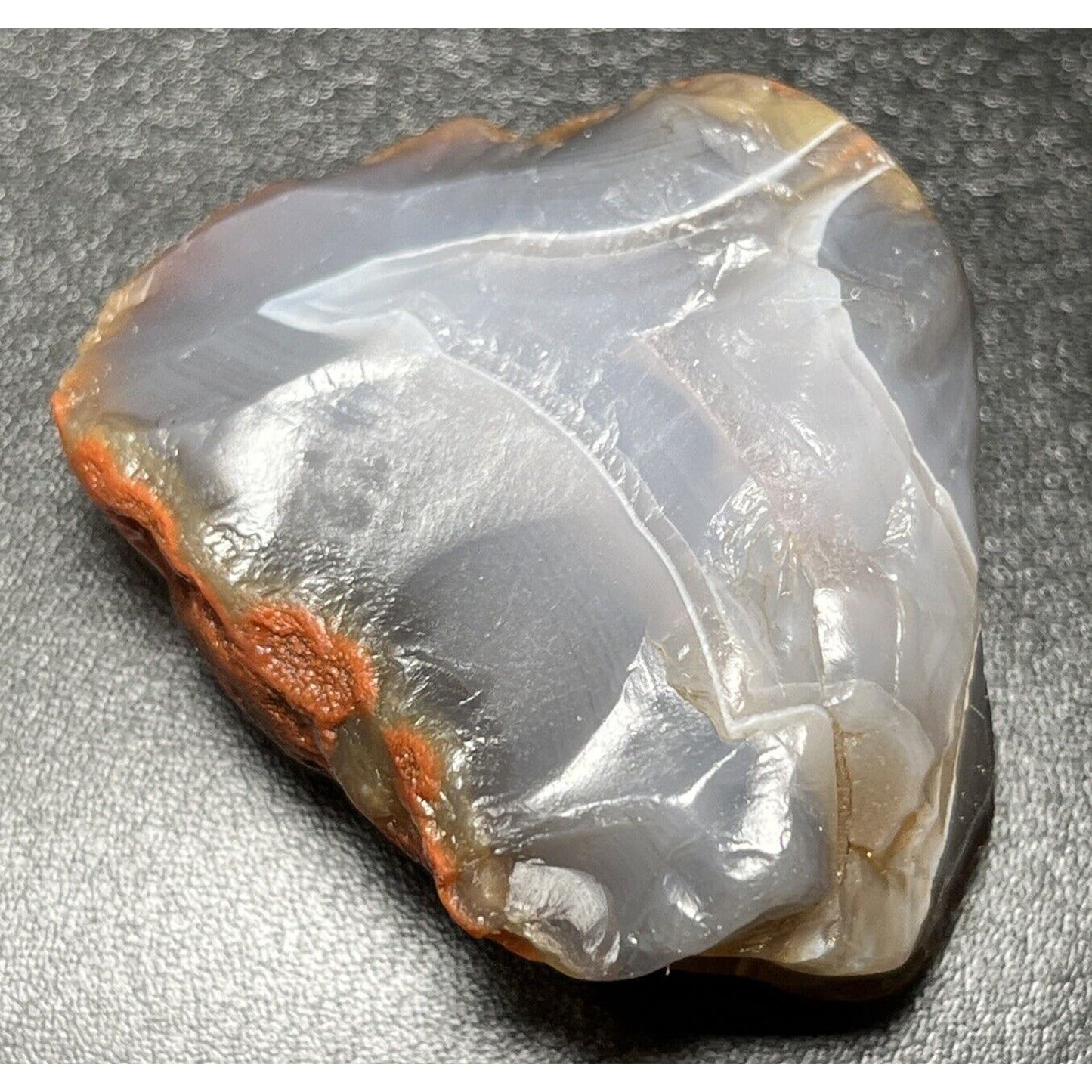 2.1 oz Ghostly Jelly With Shape Of USA Continent In Center Lake Superior Agate.