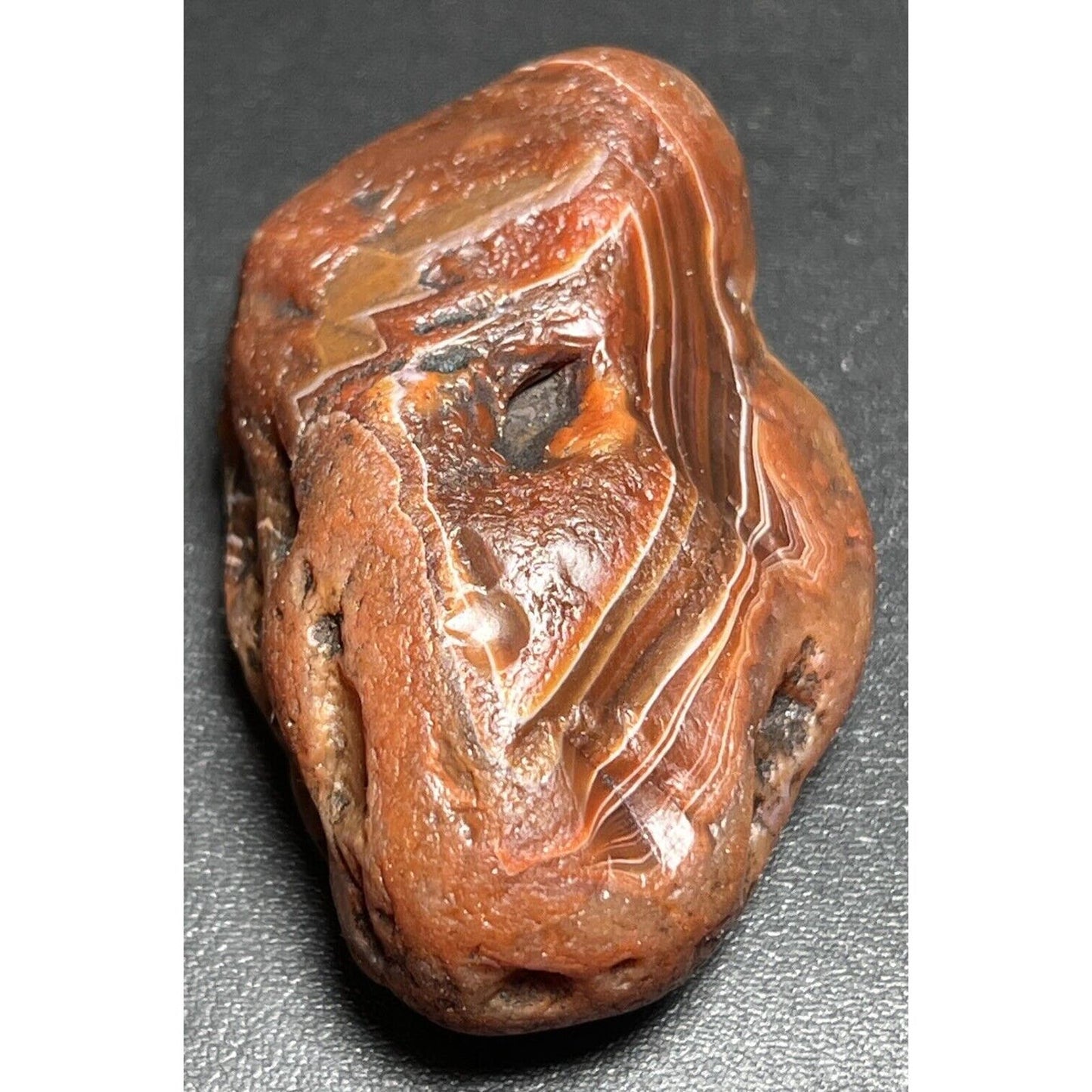 1.6 oz Fortification Banded Lake Superior Agate. Top Shelf. Mn State Gemstone.