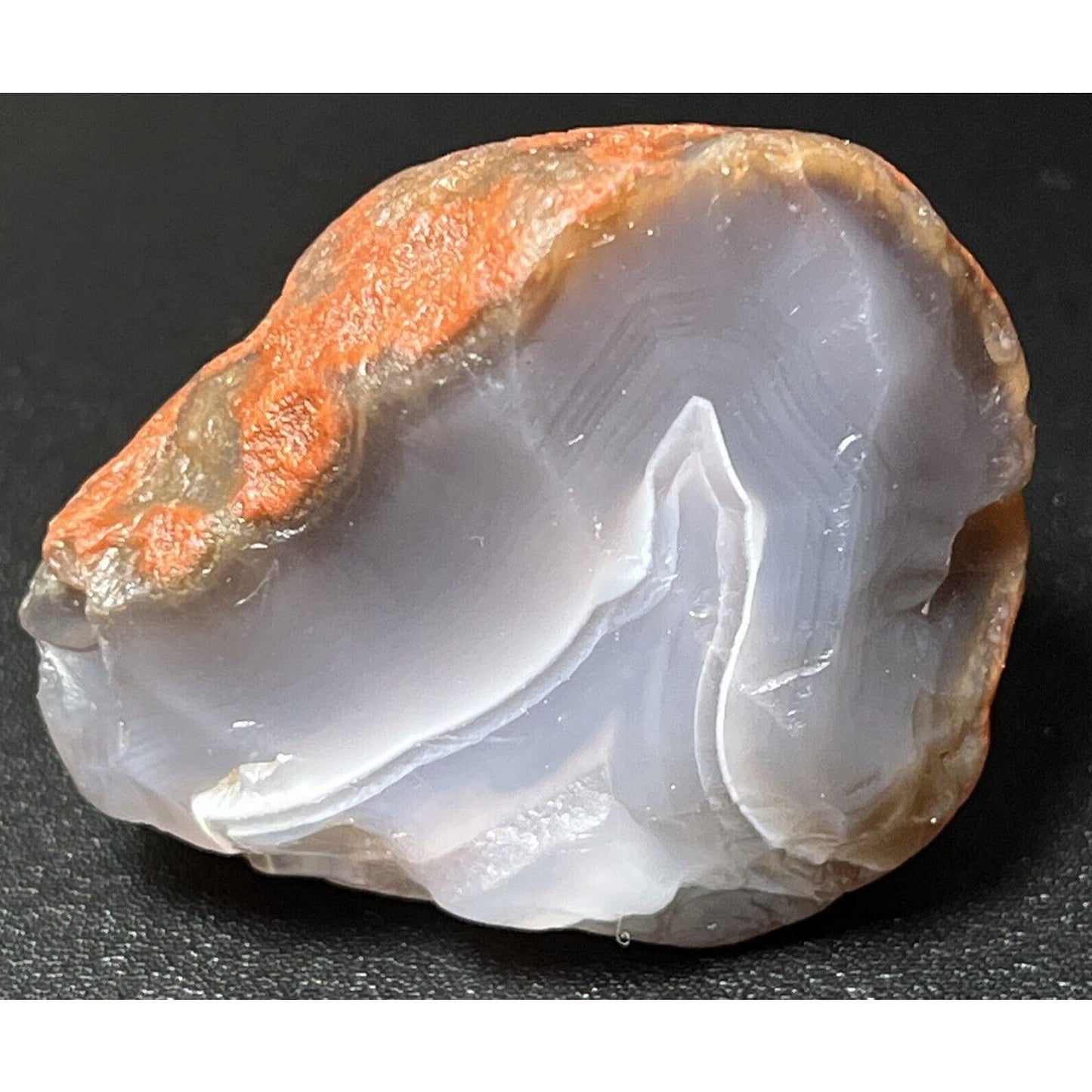 2.1 oz Ghostly Jelly With Shape Of USA Continent In Center Lake Superior Agate.