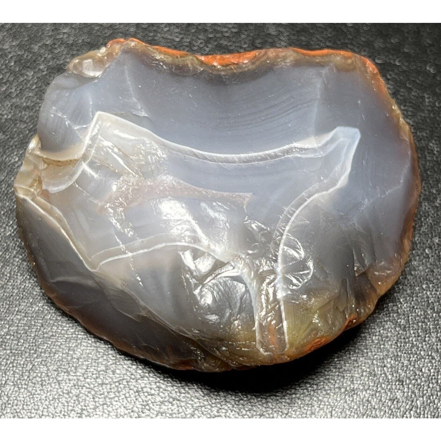 2.1 oz Ghostly Jelly With Shape Of USA Continent In Center Lake Superior Agate.