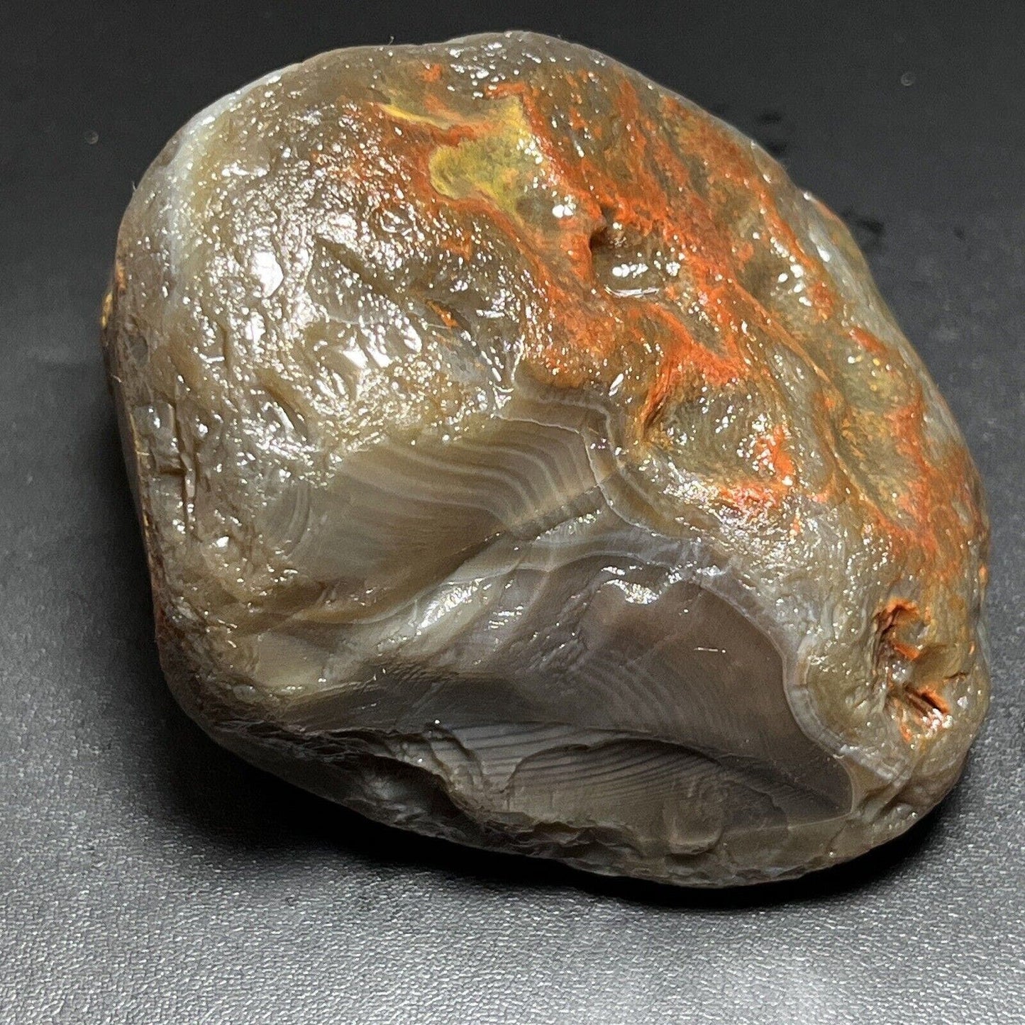 13 oz Majestic Banded Lake Superior Agate. Mn State Gemstone.
