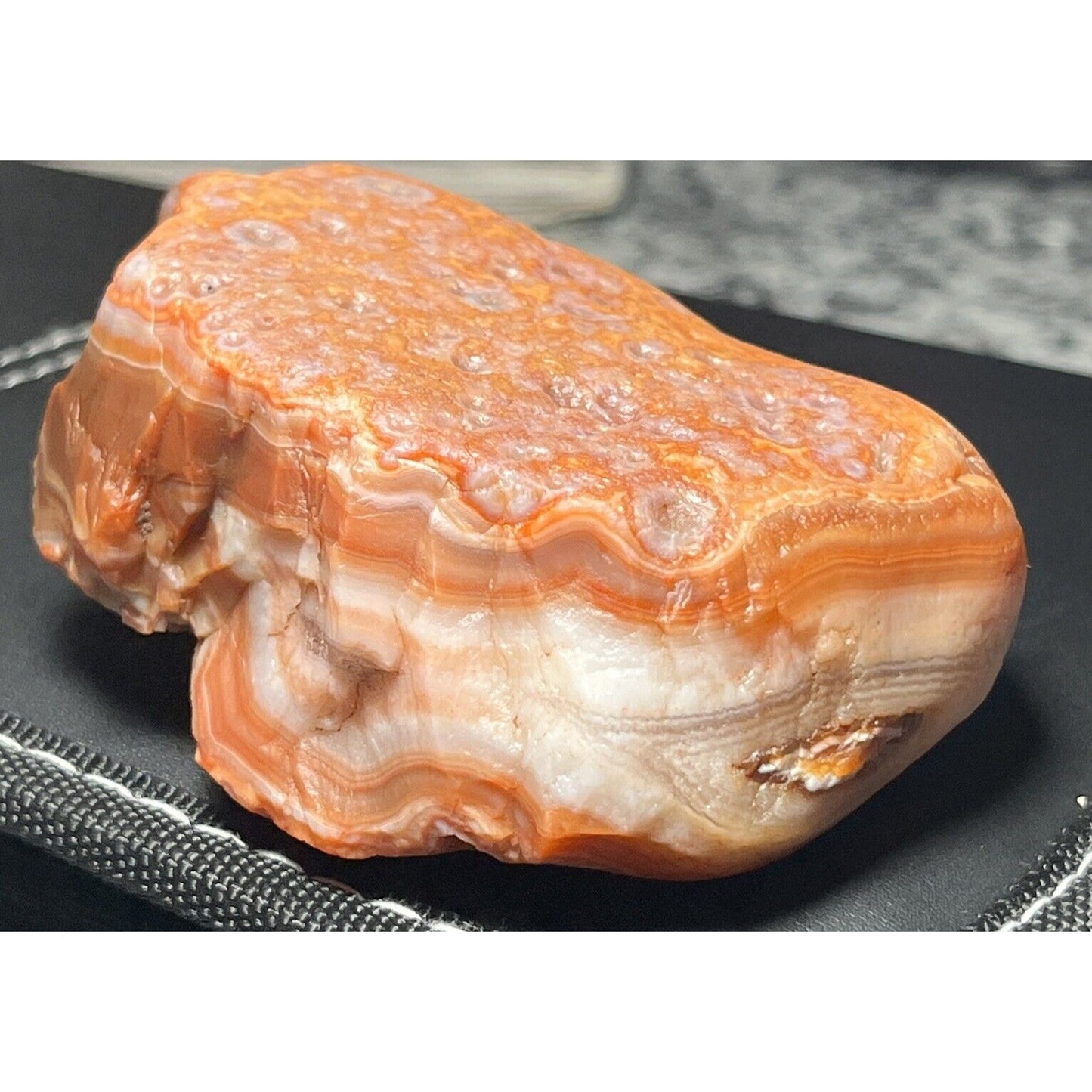 11.7 oz Red & White Fortification Banded Lake Superior Agate.