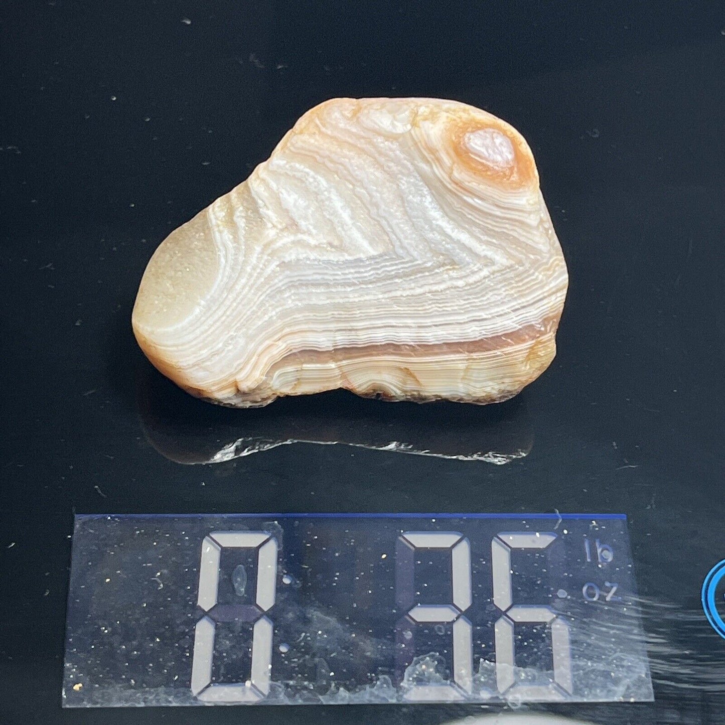 3.6 oz Smooth Well Banded Ghostly Lake Superior Agate.