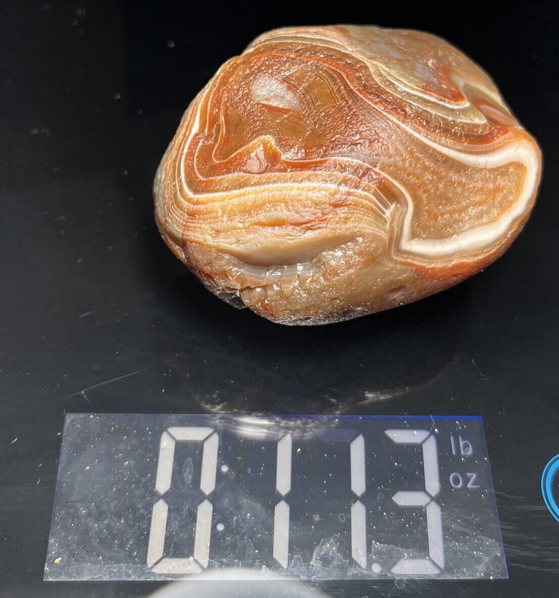 11.3 oz Top Shelf Red & White Waterwashed  Lake Superior Agate.