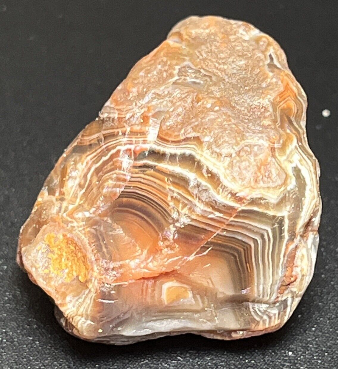 1.2 oz Classic Gemmy Fortification Lake Superior Agate. Mn State Gemstone.