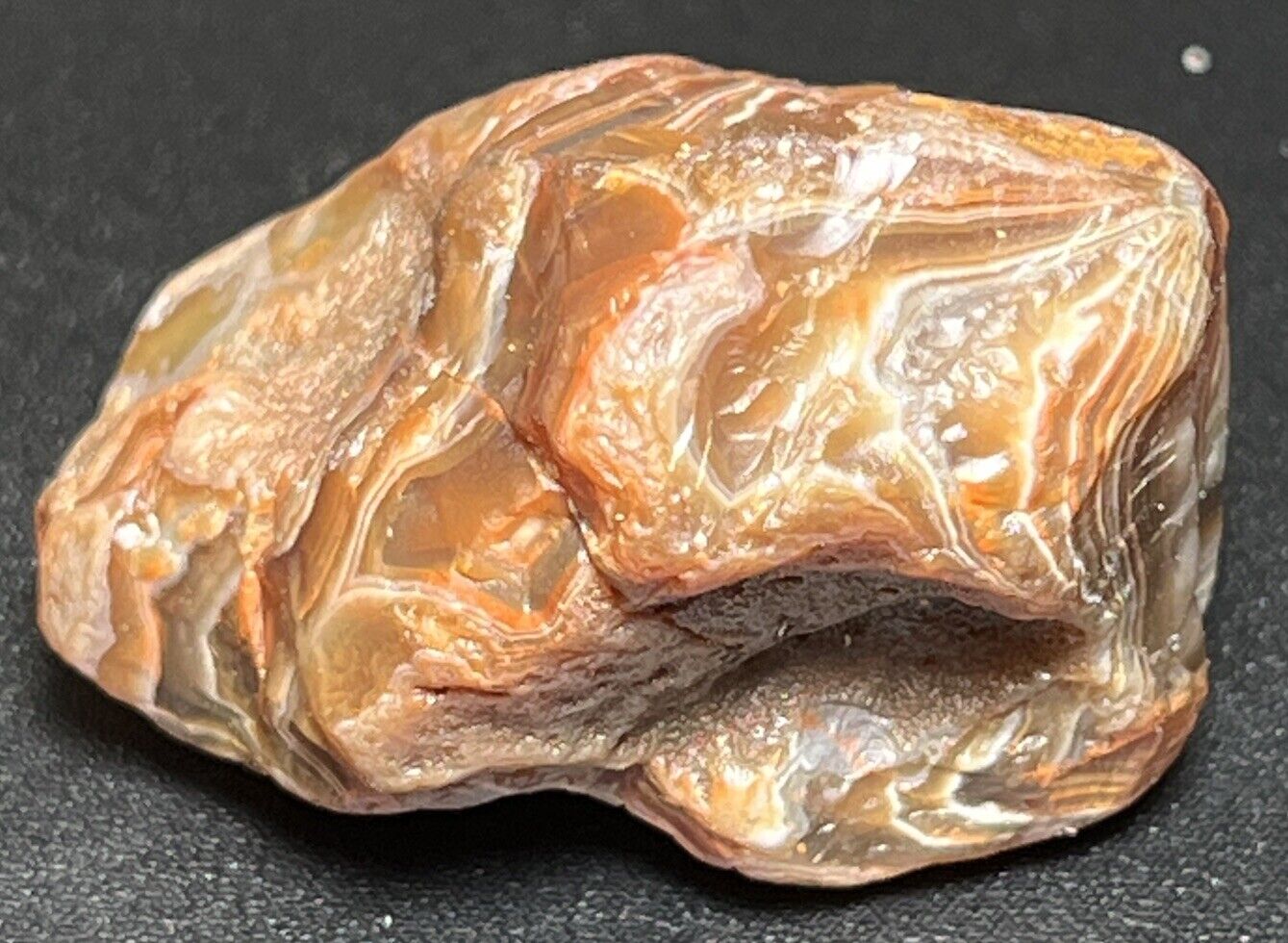 1.2 oz Classic Gemmy Fortification Lake Superior Agate. Mn State Gemstone.