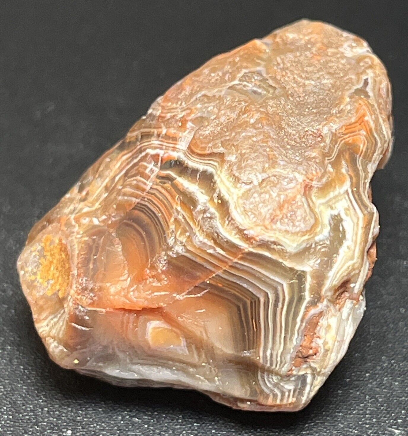 1.2 oz Classic Gemmy Fortification Lake Superior Agate. Mn State Gemstone.