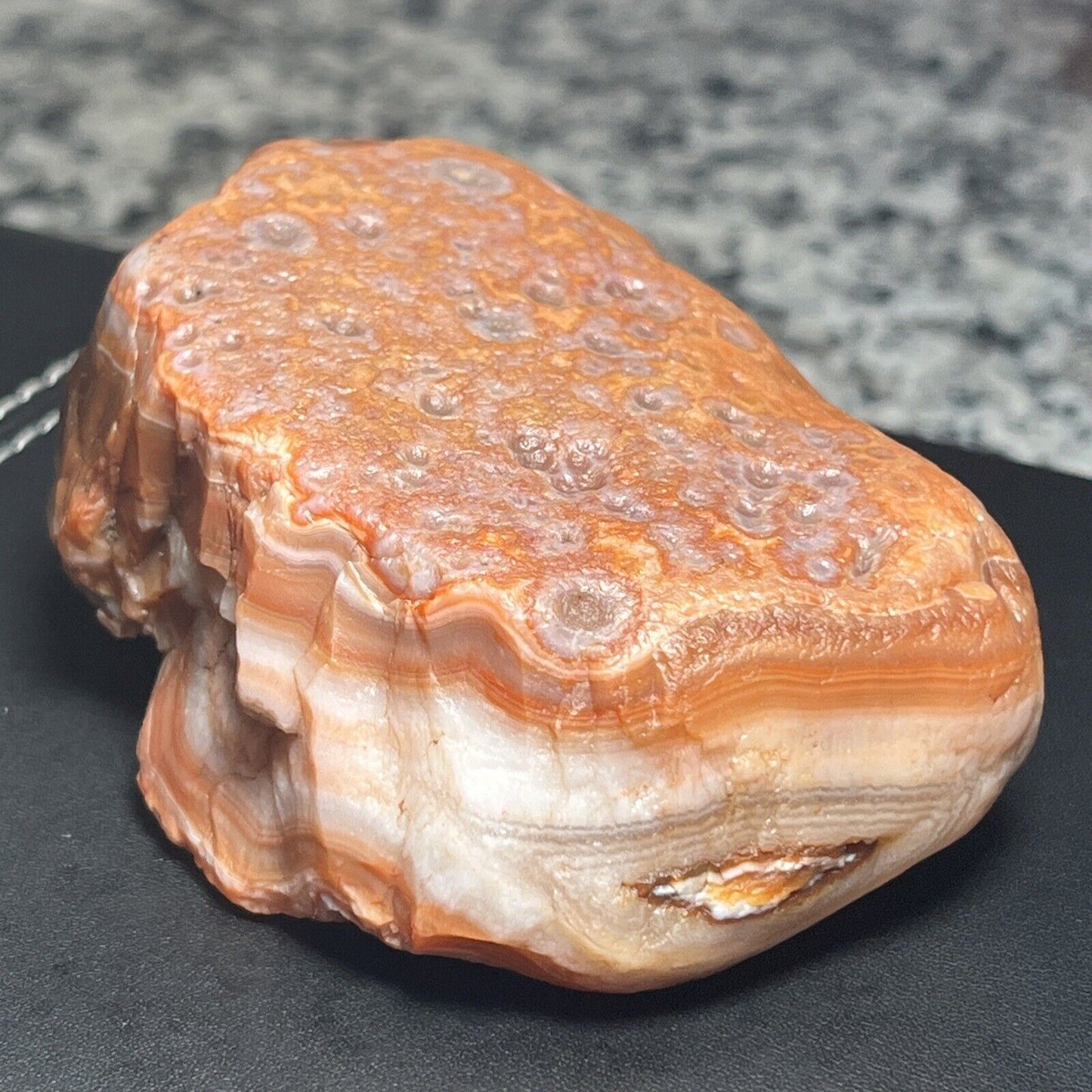 11.7 oz Red & White Fortification Banded Lake Superior Agate.