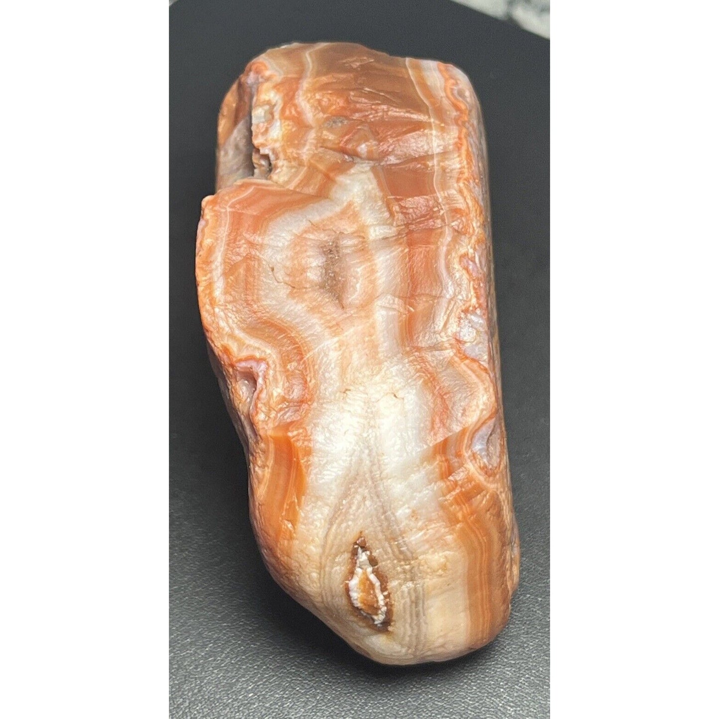 11.7 oz Red & White Fortification Banded Lake Superior Agate.