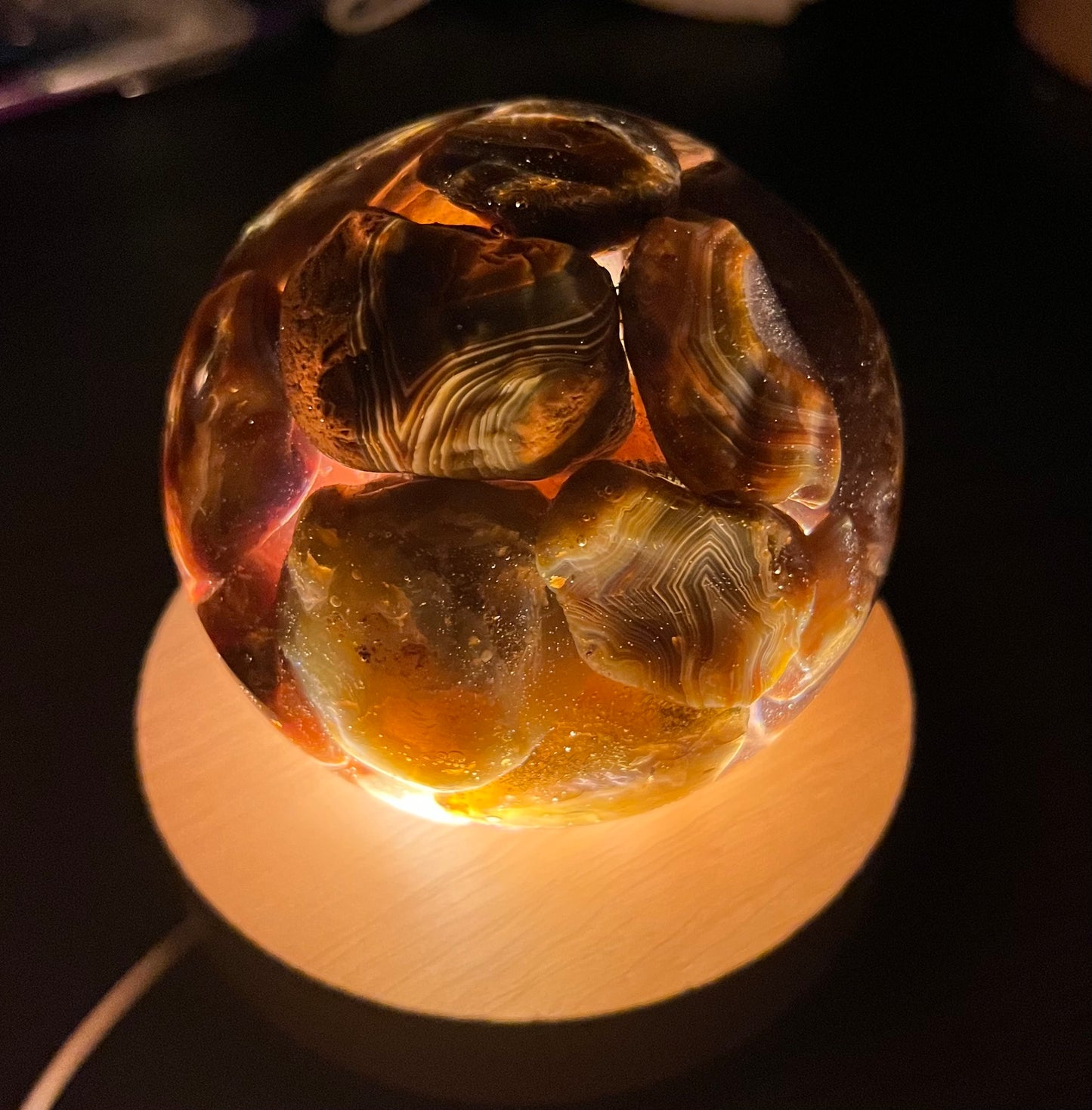 Large Lake Superior Agate Nightlight Orb