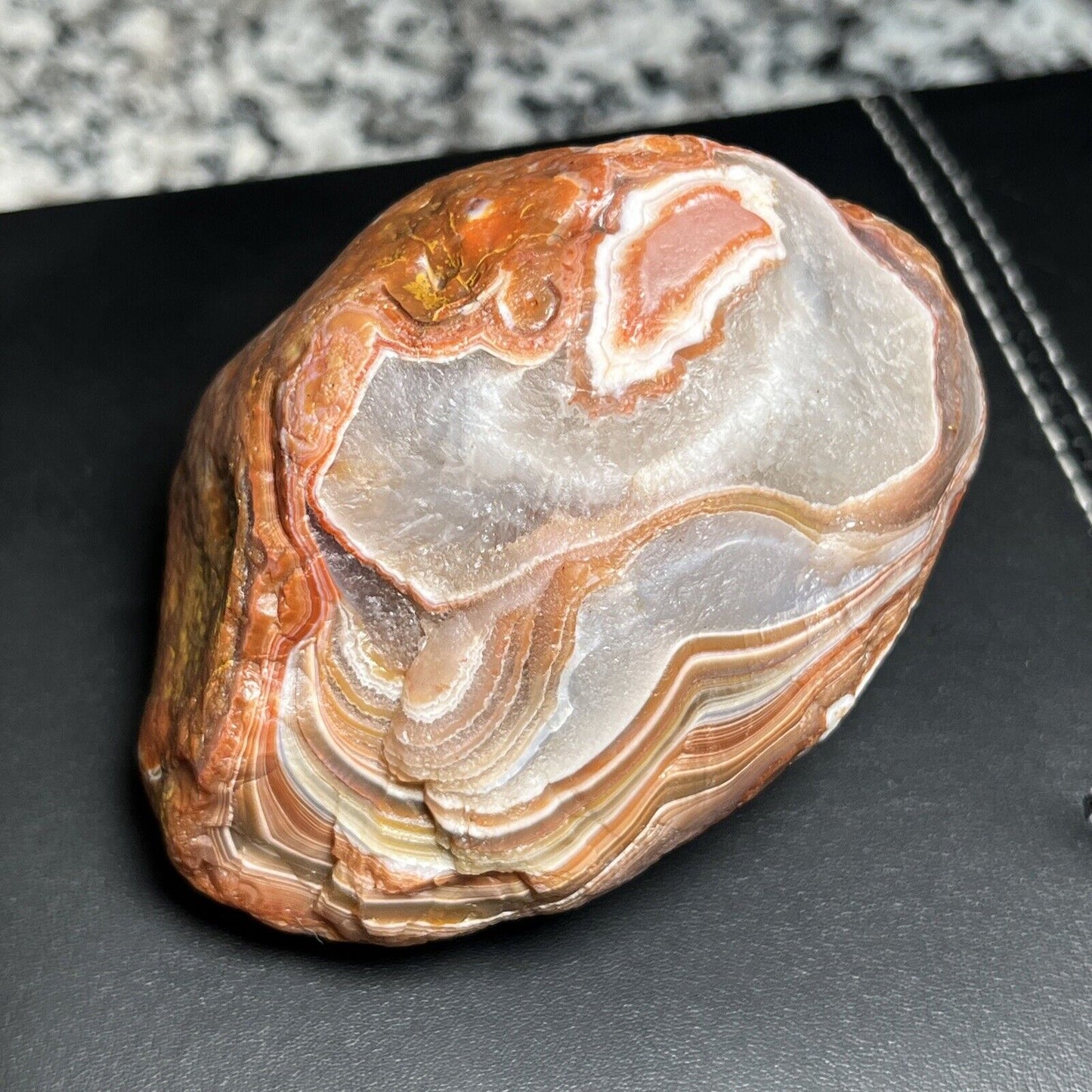 15.6 oz Gorgeous Red & White Floater Lake Superior Agate.