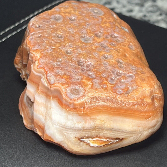 11.7 oz Red & White Fortification Banded Lake Superior Agate.