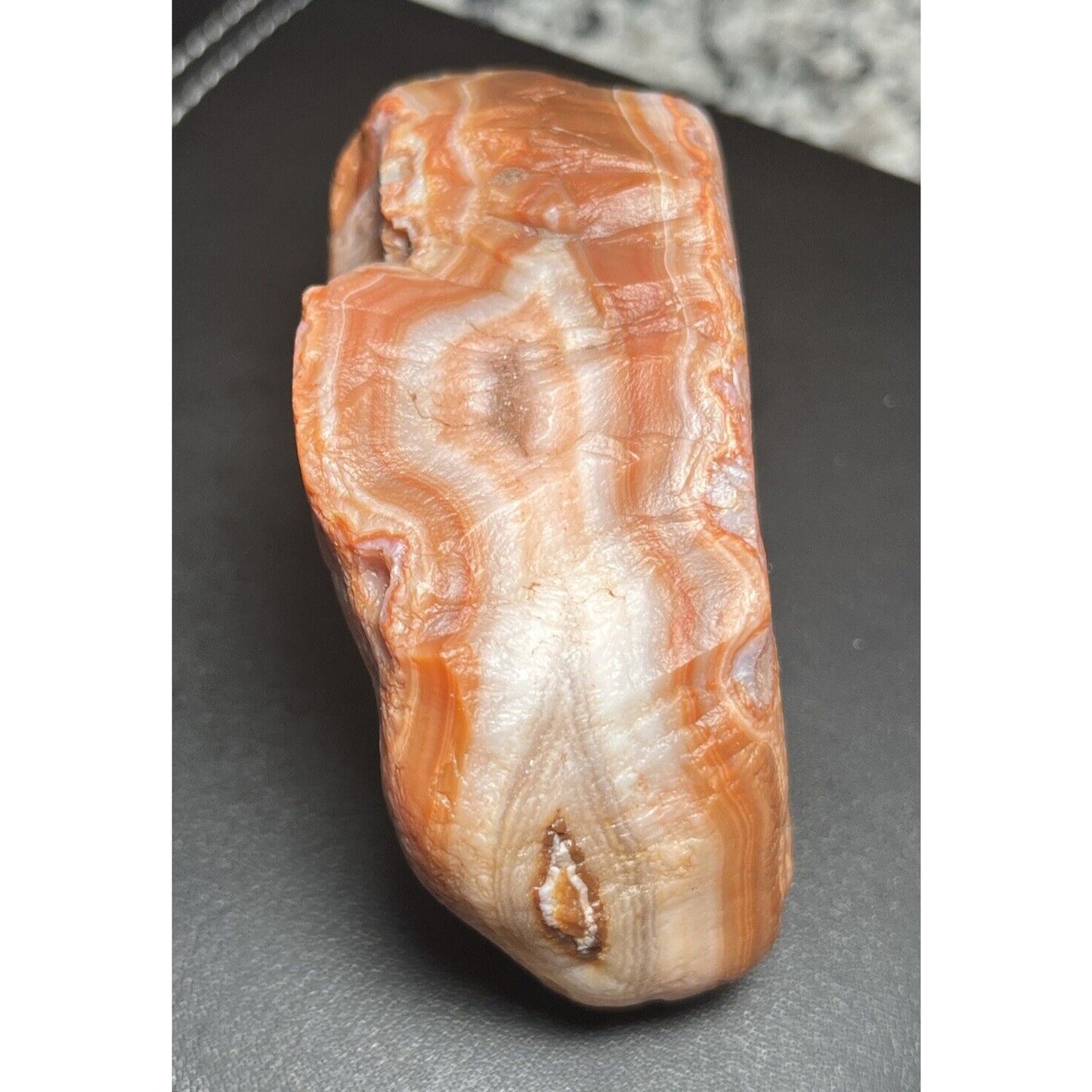 11.7 oz Red & White Fortification Banded Lake Superior Agate.