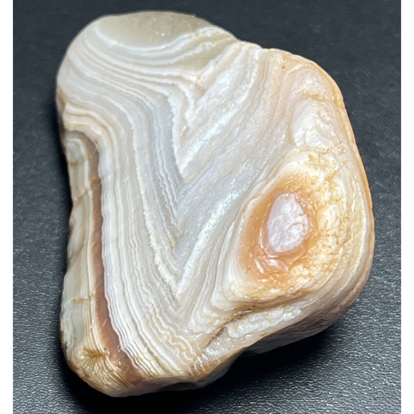 3.6 oz Smooth Well Banded Ghostly Lake Superior Agate.