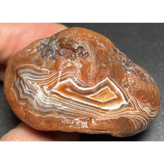 3.6 oz Stunning Fortification Banded Lake Superior Agate. Mn State Gemstone.