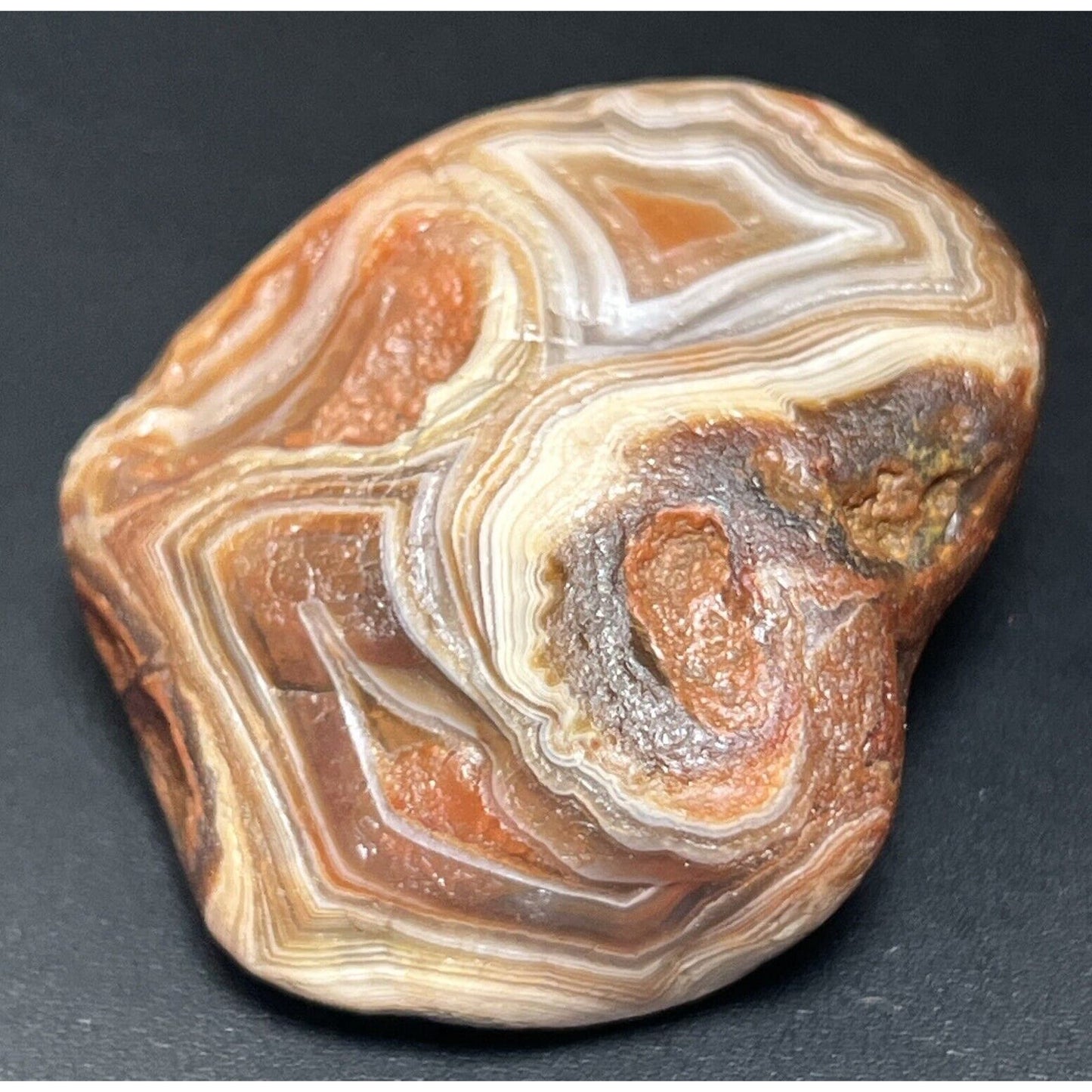 3 oz Stunning Fortification Banded Lake Superior Agate. Top Shelf Laker.