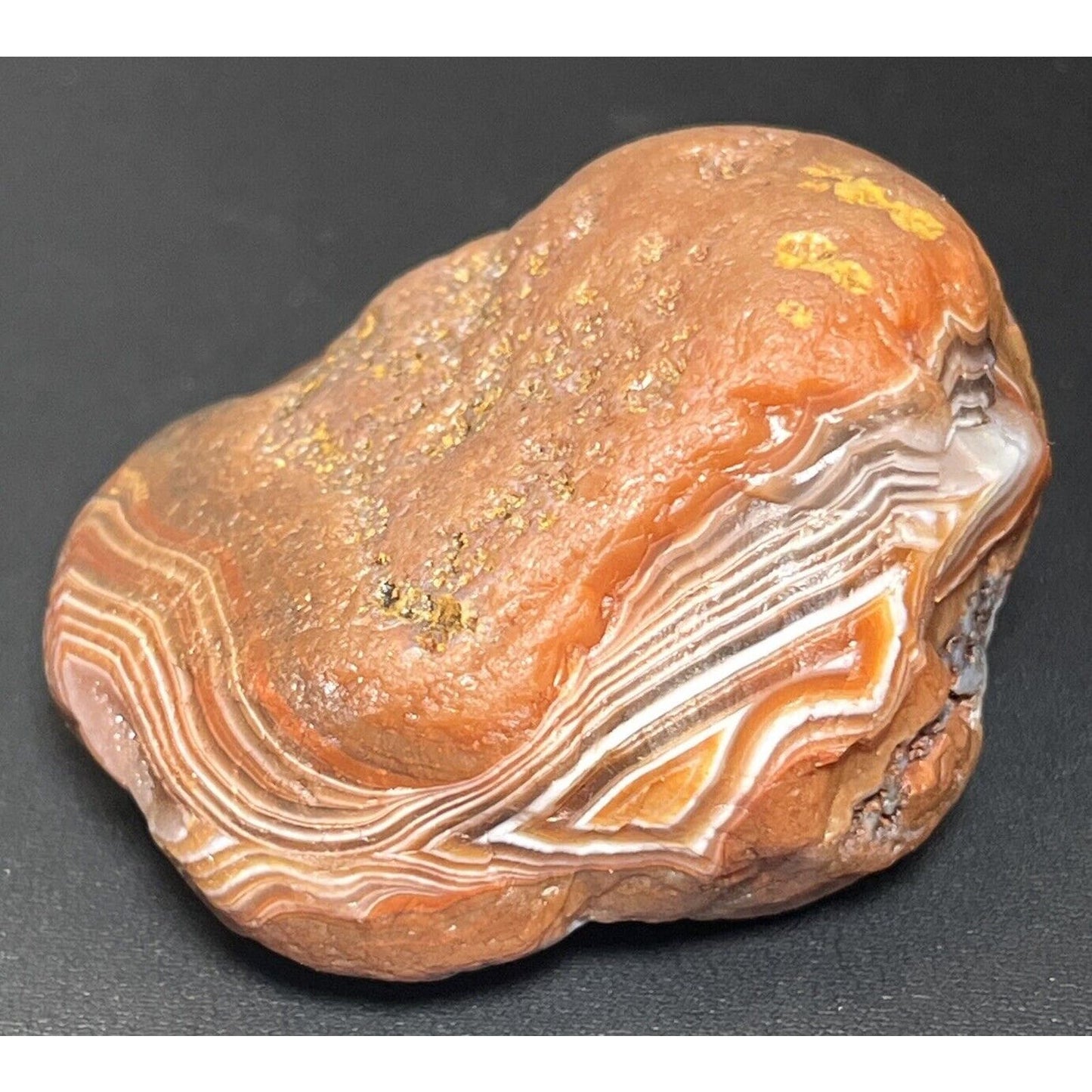 3.6 oz Stunning Fortification Banded Lake Superior Agate. Mn State Gemstone.