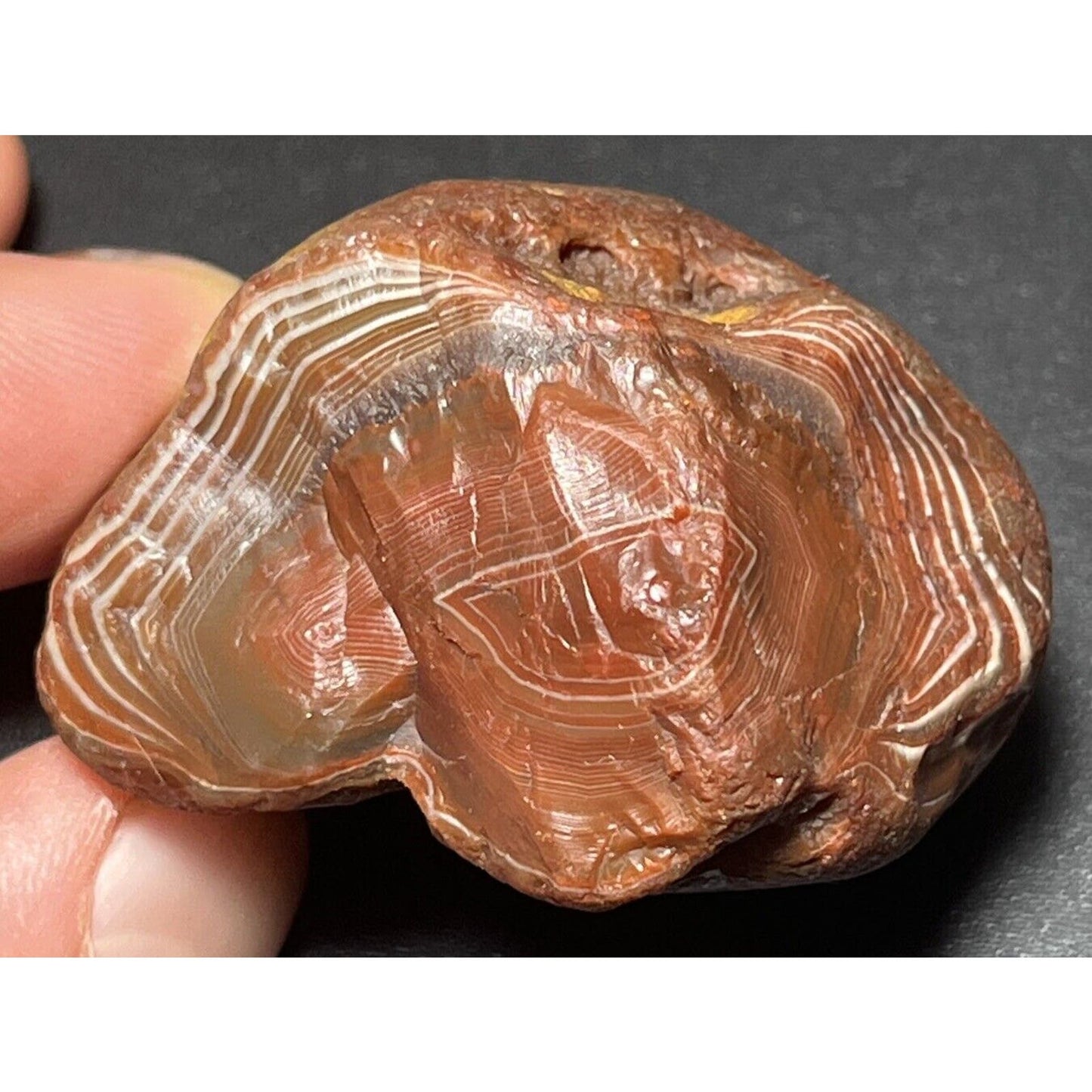 3.5 oz Fortification Banded Lake Superior Agate. Mn State Gemstone.