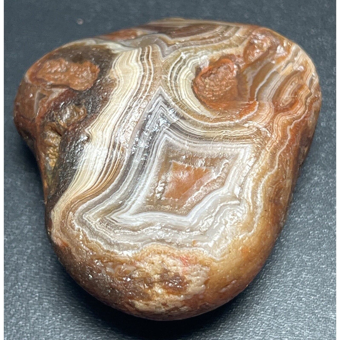 3 oz Stunning Fortification Banded Lake Superior Agate. Top Shelf Laker.