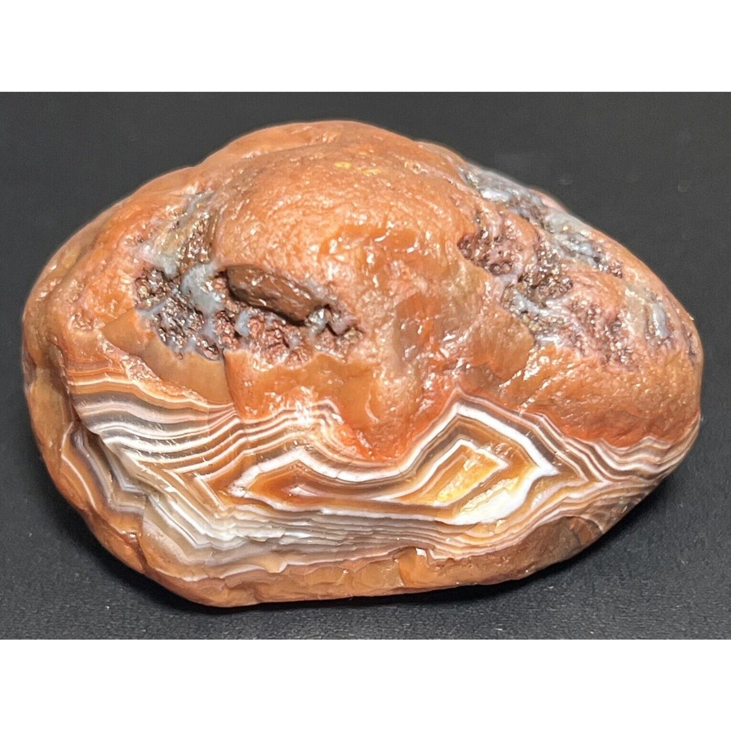 3.6 oz Stunning Fortification Banded Lake Superior Agate. Mn State Gemstone.