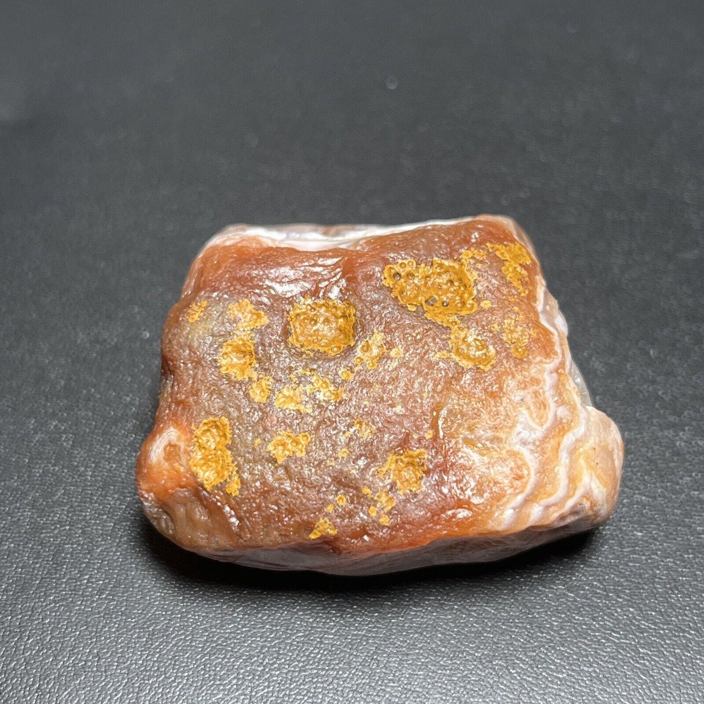 2 oz Red & White Fortification Lake Superior Agate. Mn State Gemstone.