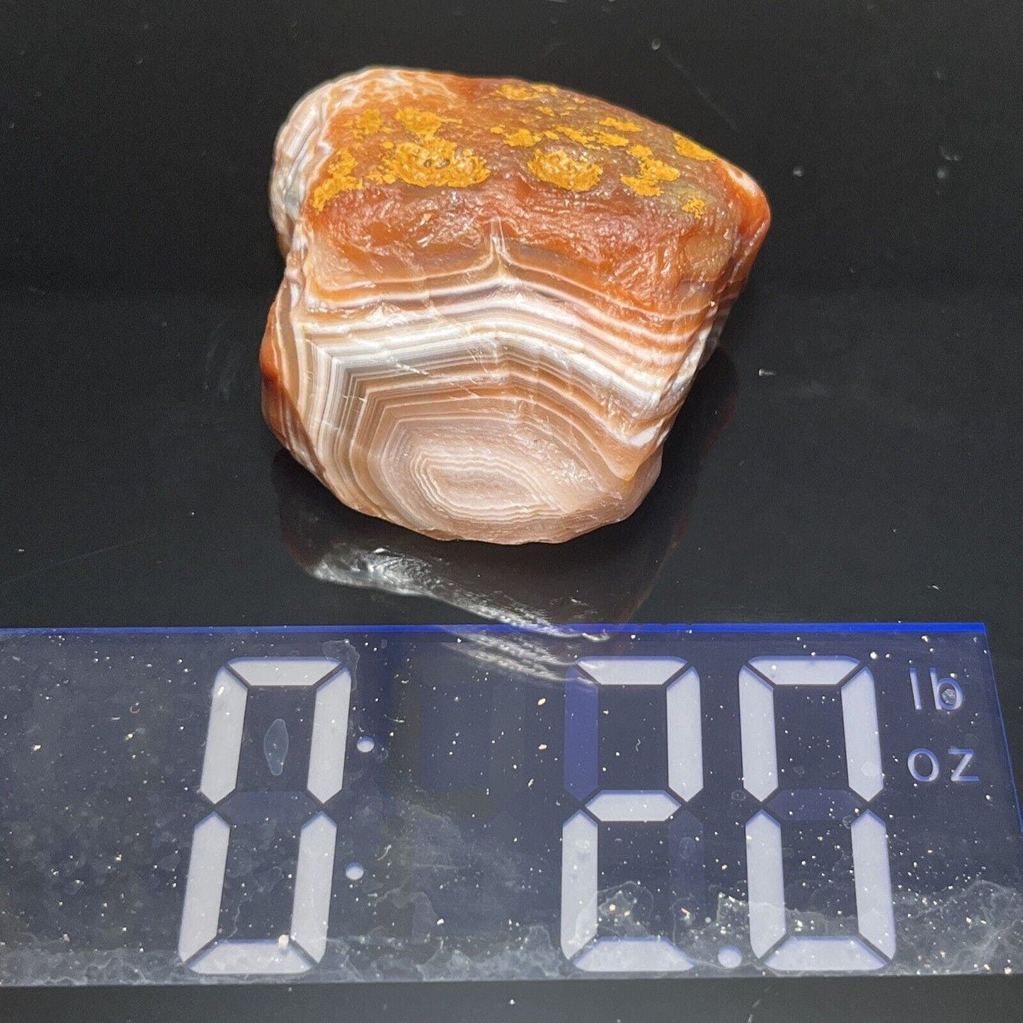 2 oz Red & White Fortification Lake Superior Agate. Mn State Gemstone.