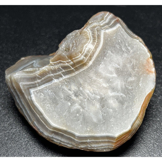 3.6 oz Banded With Clean Frosty Quartz Plug Lake Superior Agate.